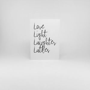 Love Light Laughter Latkes